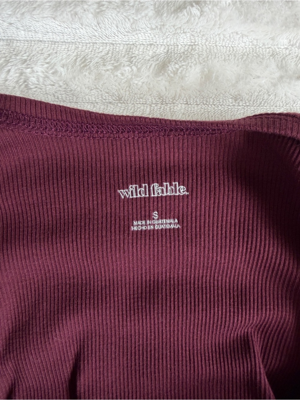 Maroon/Burgundy Ribbed Tank Top - Picture 3 of 3
